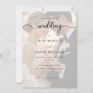 Minimale Überlagerungs-Foto-Hochzeitseinladung Einladung