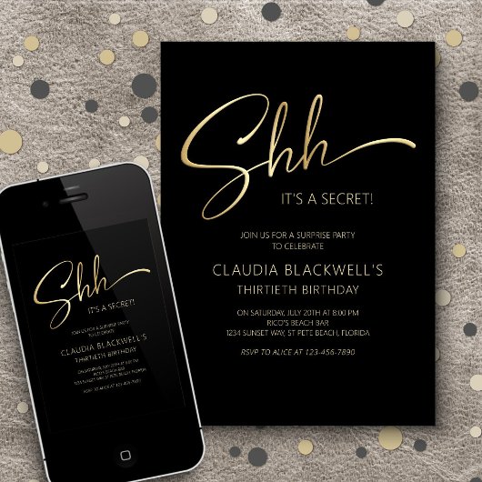 Minimale Überraschung Geburtstagsparty Einladung