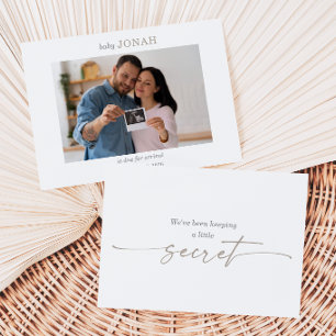 Minimale Ultraschall-Baby-Foto-Ankündigungskarte Einladung