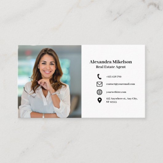 Minimale und Berufliche Mitarbeiter Business 4 Fot Visitenkarte (Vorderseite)