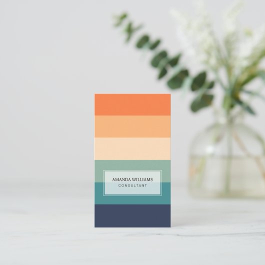 Minimale und Berufliche Personalisierte Streifen Visitenkarte (Stehend Vorderseite)
