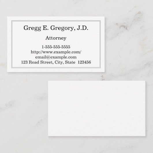 Minimale und einfache Anwaltskarte Visitenkarte (Vorne/Hinten)