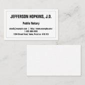 Minimale und einfache öffentliche Notar-Visitenkar Visitenkarte (Vorne/Hinten)