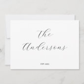 Minimale und einfache Personalisierte Hochzeit Dankeskarte (Vorderseite)