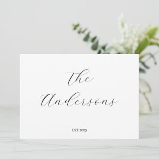 Minimale und einfache Personalisierte Hochzeit Dankeskarte