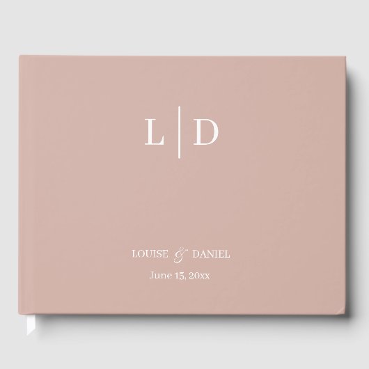 Minimale und einfache Personalisierte Hochzeit Gästebuch (Vorderseite)
