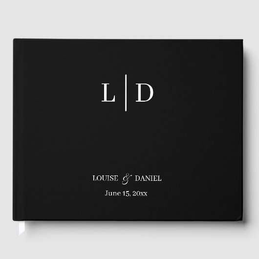 Minimale und einfache Personalisierte Hochzeit Gästebuch (Vorderseite)