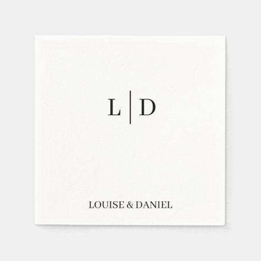 Minimale und einfache Personalisierte Hochzeit Nap Serviette (Vorderseite)