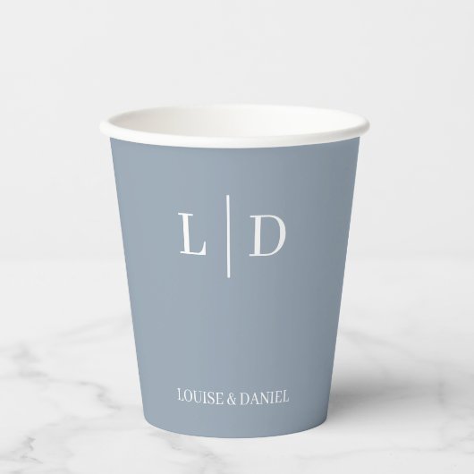 Minimale und einfache Personalisierte Hochzeit Pappbecher (Vorderseite)