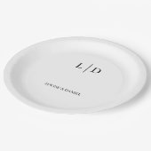 Minimale und einfache Personalisierte Hochzeit Pappteller (Schrägansicht)