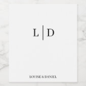 Minimale und einfache Personalisierte Hochzeit Weinetikett (Einzelnes Label)