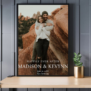 Minimale und elegante Foto-Monogramm-Hochzeit Poster