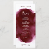 Minimale und elegante Karte des Maroon Watercolor (Vorne/Hinten)