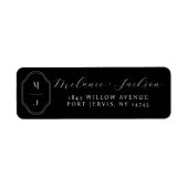 Minimale und elegante Schwarz-Weiß-Monogramm-Hochz (Vorne)