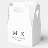 Minimale und elegante Schwarz-Weiß-Monogramm-Hochz Geschenkschachtel (Geöffnet)