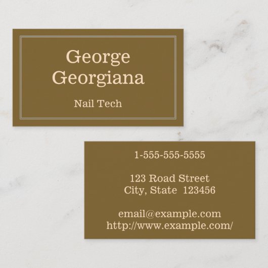 Minimale und individuell anpassbare Nail-Tech-Visi Visitenkarte (Vorne/Hinten)