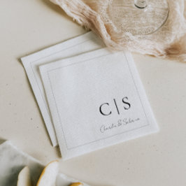 Minimale und klassische Monogramm-Hochzeit Napkin Serviette