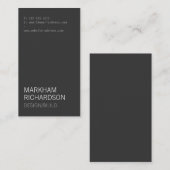 Minimale und moderne dunkelgraue Visitenkarte (Vorne/Hinten)