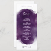 Minimale und moderne Lila Wasserfarbenkarte Programm (Vorne/Hinten)