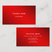 Minimale und moderne rote Visitenkarte (Vorne/Hinten)