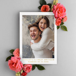 Minimale und moderne Script Custom Wedding Vielen  Folien Feiertagskarte