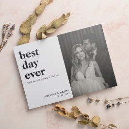 Minimale und schicke Best Day Ever Foto Herzenslus Dankeskarte