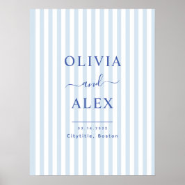 Minimale und schicke blaue französische personalis poster