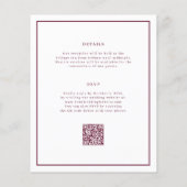 Minimale und schicke Budget-QR-Code-Hochzeitseinla (Rückseite)
