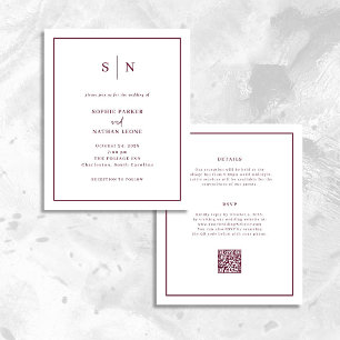 Minimale und schicke Budget-QR-Code-Hochzeitseinla