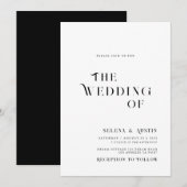 Minimale und schicke Einladung zur Hochzeit (Vorne/Hinten)