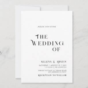 Minimale und schicke Hochzeitseinladung Einladung