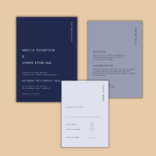 Minimale und schicke moderne einfache Hochzeit in Einladung