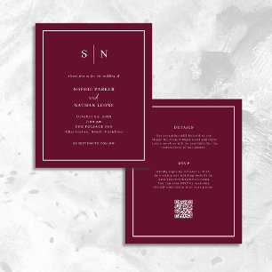 Minimale und schicke QR-Code-Hochzeitseinladung zu