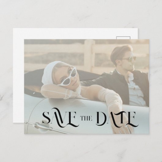 Minimale und schicke Save the Date Einladung (Vorne/Hinten)