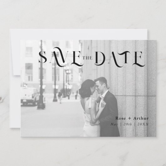 Minimale und schicke Save the Date-Karte Einladung (Vorderseite)