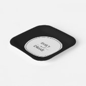 Minimale und schicke Schwarz-weiße Hochzeit Pappteller (Gewinkelt)