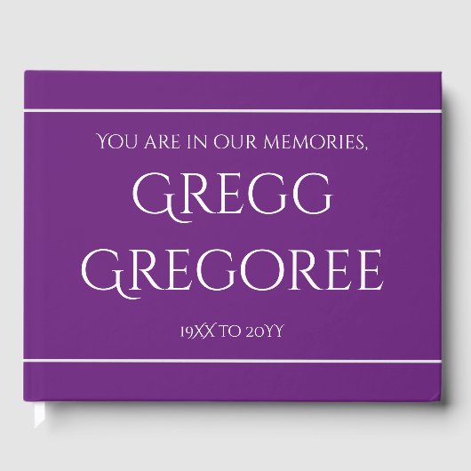 Minimale und Schlichte Beerdigung/Memorial Gästebu Gästebuch (Vorderseite)