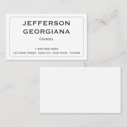 Minimale und Schlichte Visitenkarte des Beraters (Vorne/Hinten)