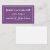 Minimale und Schlichte Visitenkarte für Zahnarzt (Vorne/Hinten)