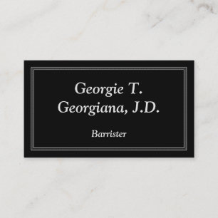 Minimale und traditionelle Barrister-Visitenkarte Visitenkarte