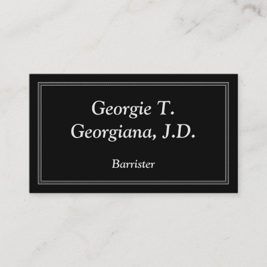 Minimale und traditionelle Barrister-Visitenkarte Visitenkarte (Vorderseite)