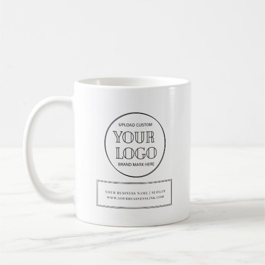 Minimale Unternehmensfirma Logo Name Kaffeetasse (Links)