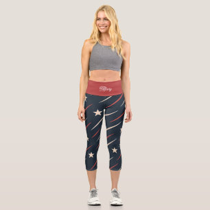 Minimale US-Wellen-Struktur   Damen Capri Leggings
