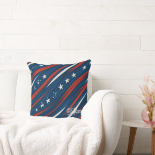 Minimale USA-Flaggen-Streifenmuster   Damen- Kissen