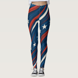 Minimale USA-Flaggen-Streifenmuster Damen- Leggings