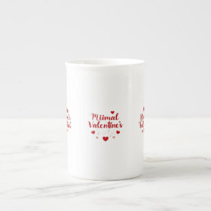 Minimale Valentinstag-Liebe-Typografie-Design   R Porzellantasse