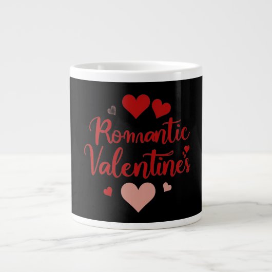 Minimale Valentinstag-Liebes-Typografiegestaltung  Jumbo-Tasse (Vorderseite)