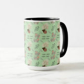 Minimale Vase, Federn und florale Boho-Kunst- Tasse (VorderseiteRechts)