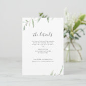 Minimale Vegetation einfache botanische Hochzeit Begleitkarte (Stehend Vorderseite)