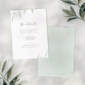 Minimale Vegetation einfache botanische Hochzeit Begleitkarte